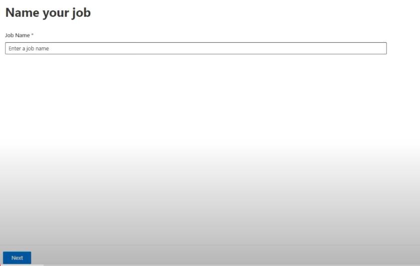 enter PST import job name